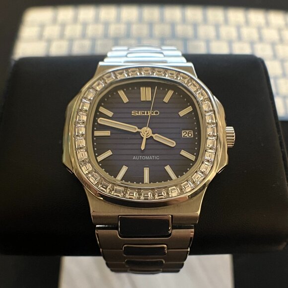 Seiko Mod Crystals/diamond Nautilus Automatic Watch - Picture 1 of 5